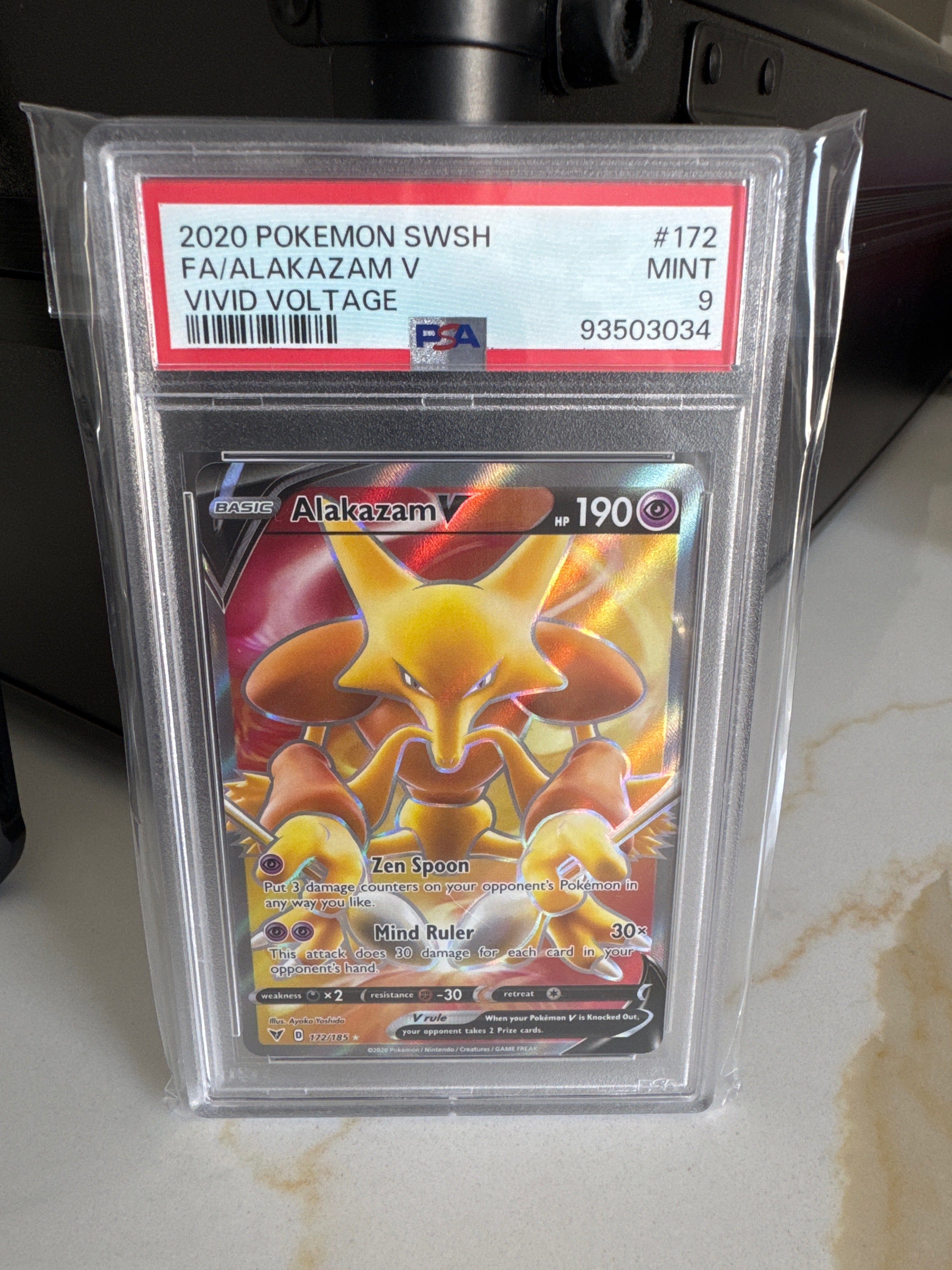 2020 Pokemon Alakazam V PSA 9 Caviar Mist Essentials 2020 Pokemon Alakazam V PSA 9 Caviar Mist Essentials