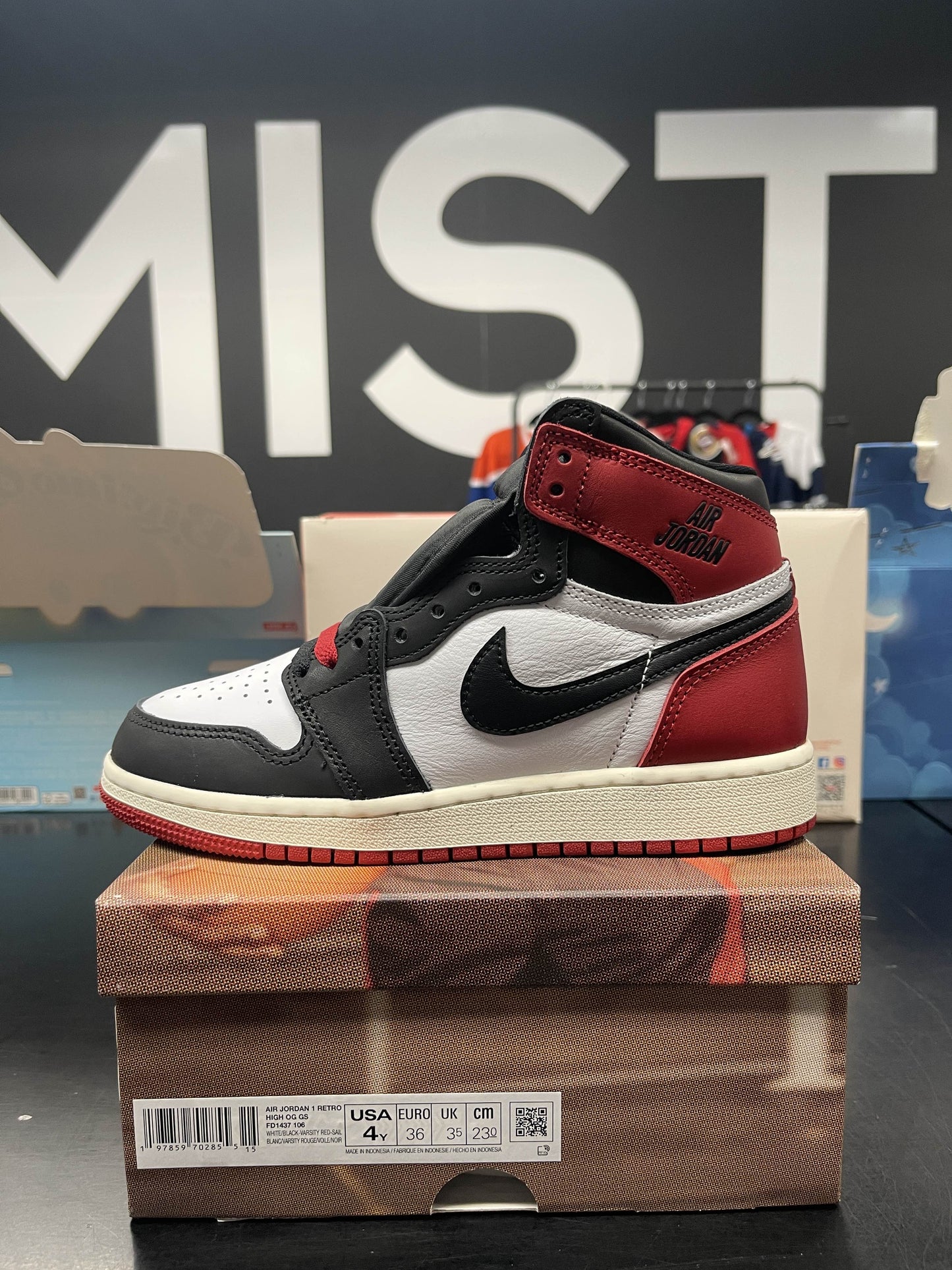 Jordan 1 Retro High OG Black Toe Reimagined (GS) | Size 4Y