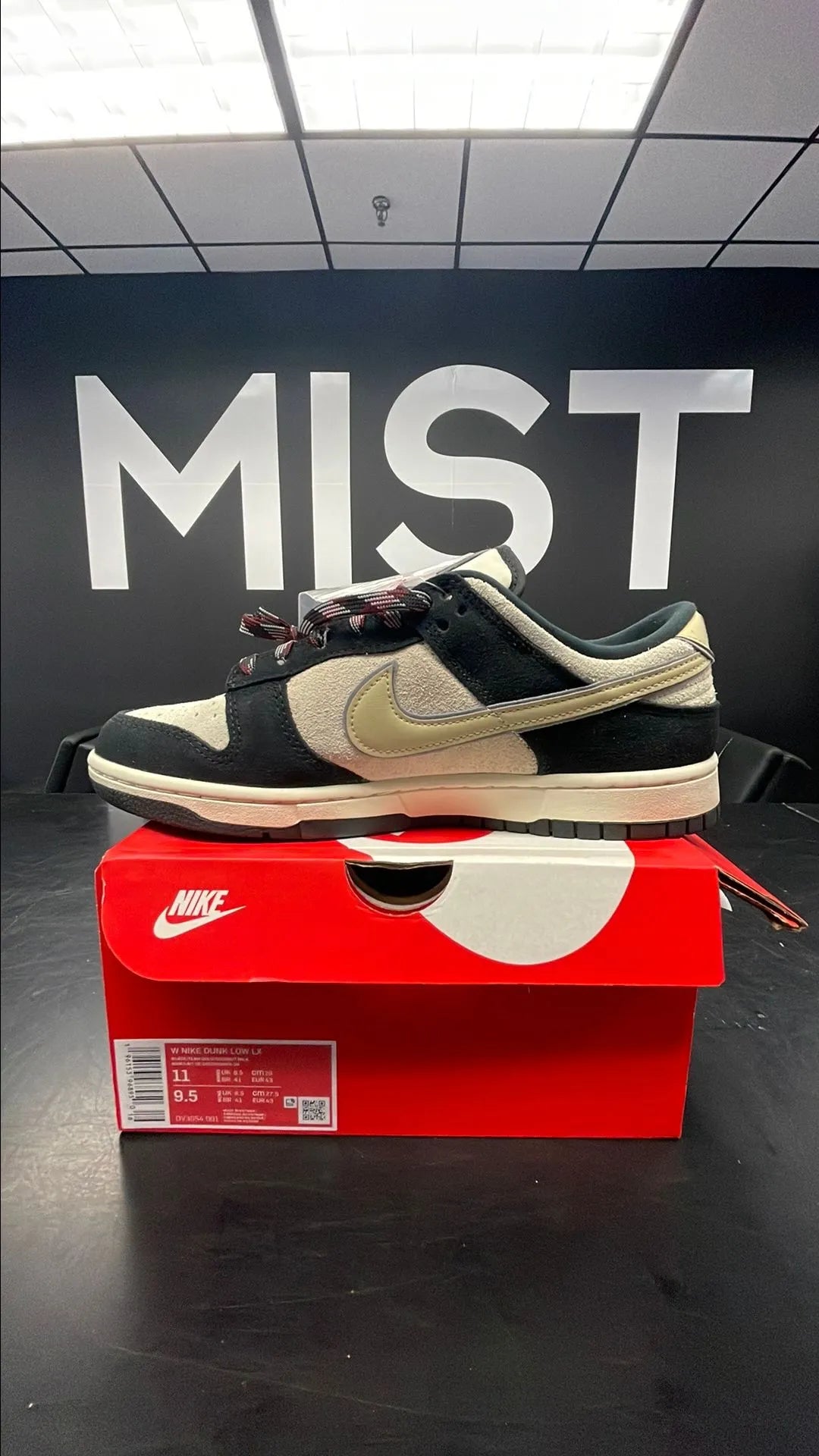 Nike Dunk Low - Black Suede Team Gold | Size 9.5M