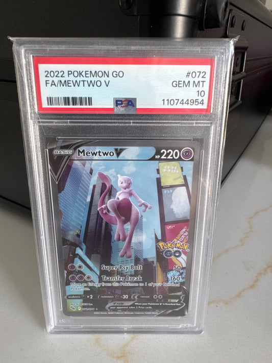 2022 Pokemon Go MewTwo V PSA 10