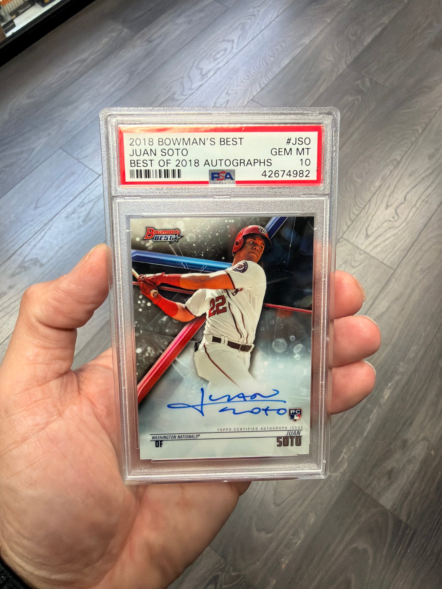 2018 Bowman’s Best Juan Soto PSA 10