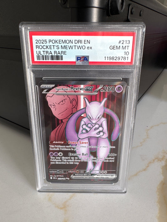 2025 Pokemon Team Rocket’s MewTwo EX PSA 10