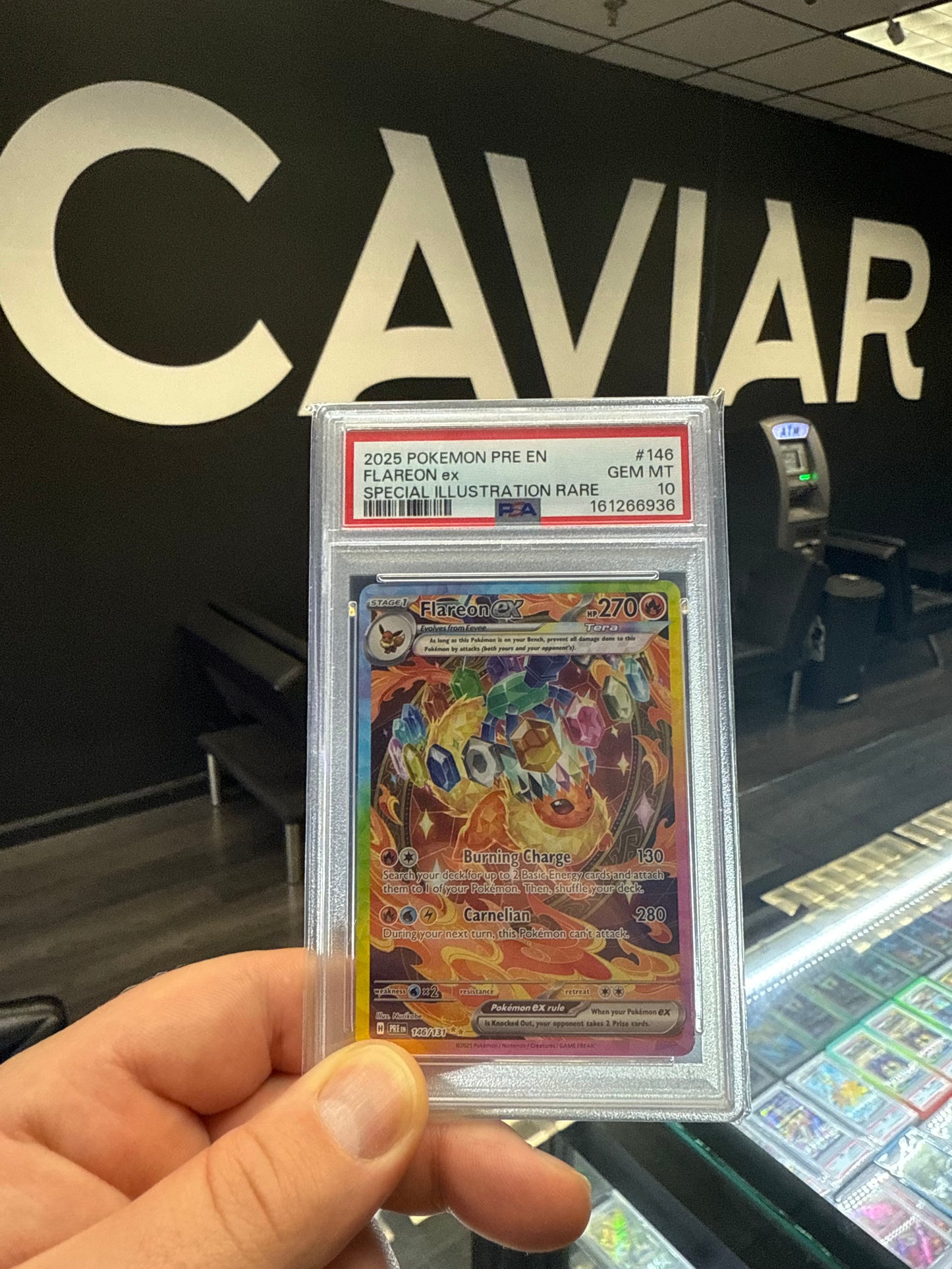 2025 Pokemon Scarlet & Violet Prismatic Evolutions SIR Flareon EX #146 PSA 10 GEM MINT