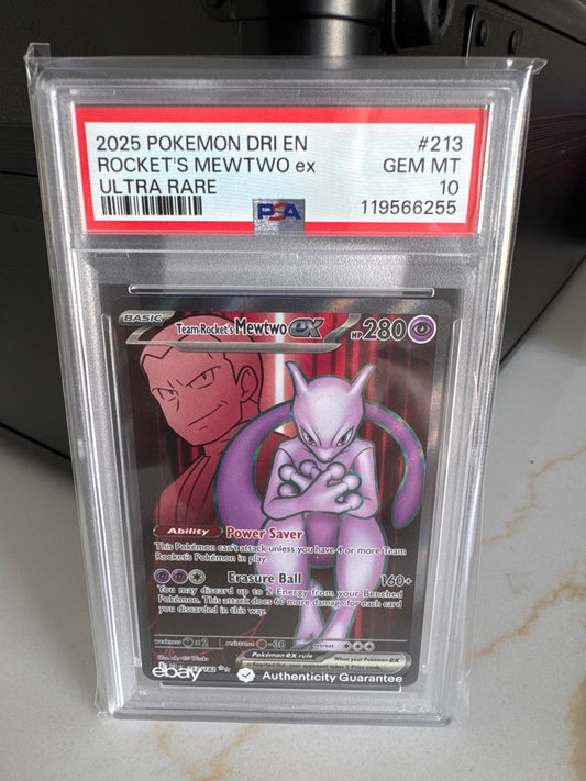 2025 Pokemon Team Rocket’s MewTwo Ex PSA 10