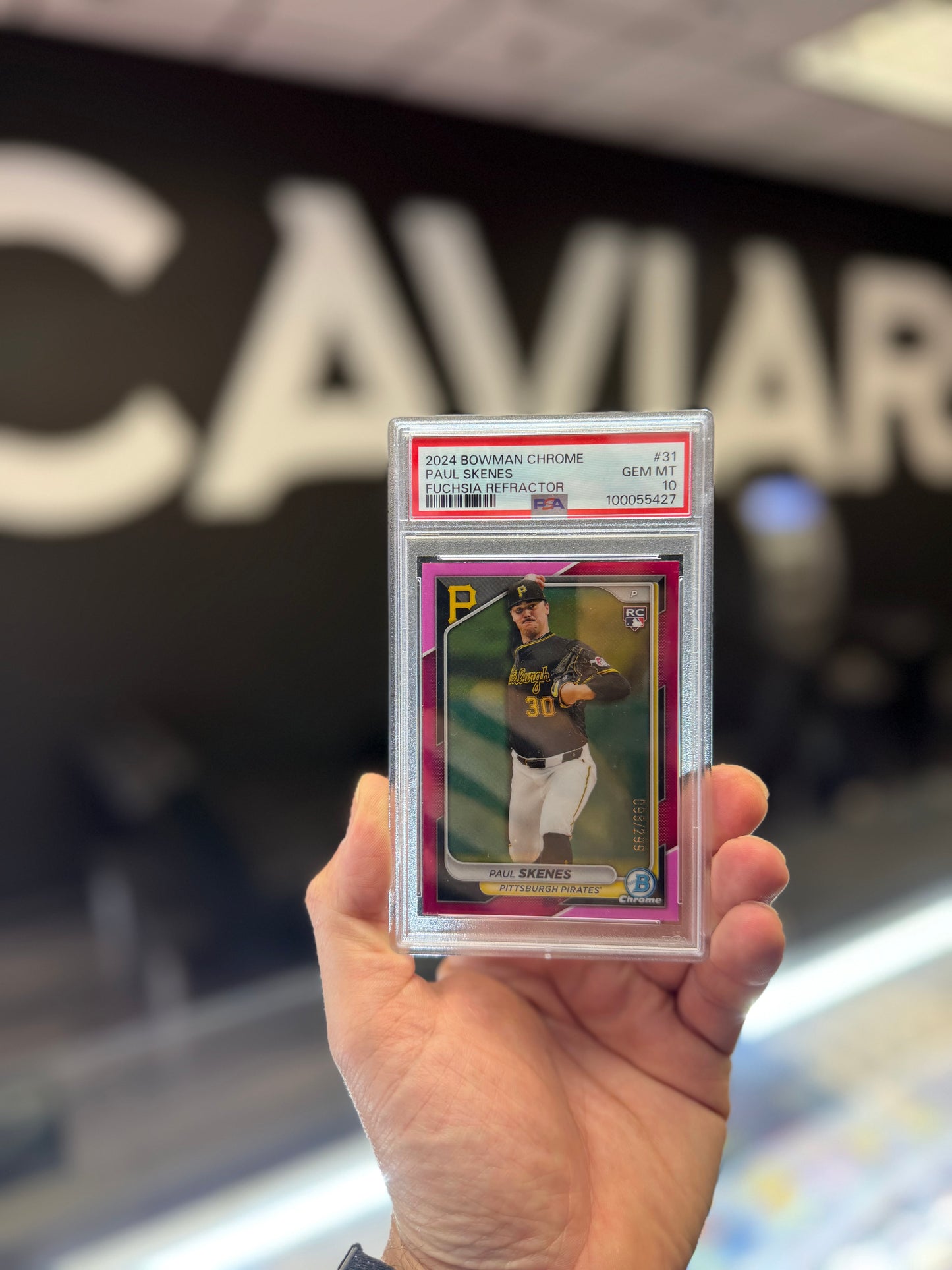 2024 Bowman Chrome Fuchsia Refractor #31 Paul Skenes RC Rookie PSA 10