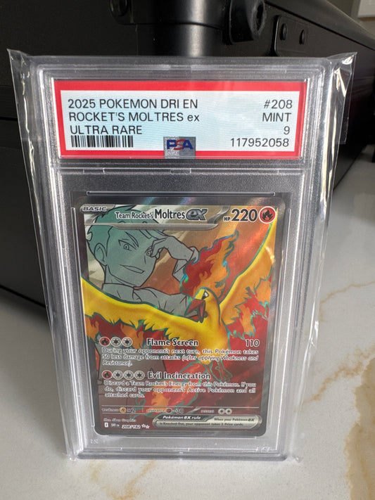 2025 Pokemon Team Rocket’s Moltres EX PSA 9
