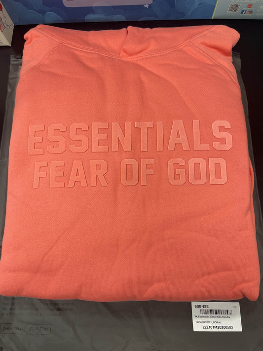 Fear of God Essentials Hoodie Coral - Medium