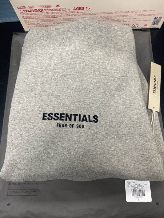 Essentials Hoodie Dark Oatmeal - Large