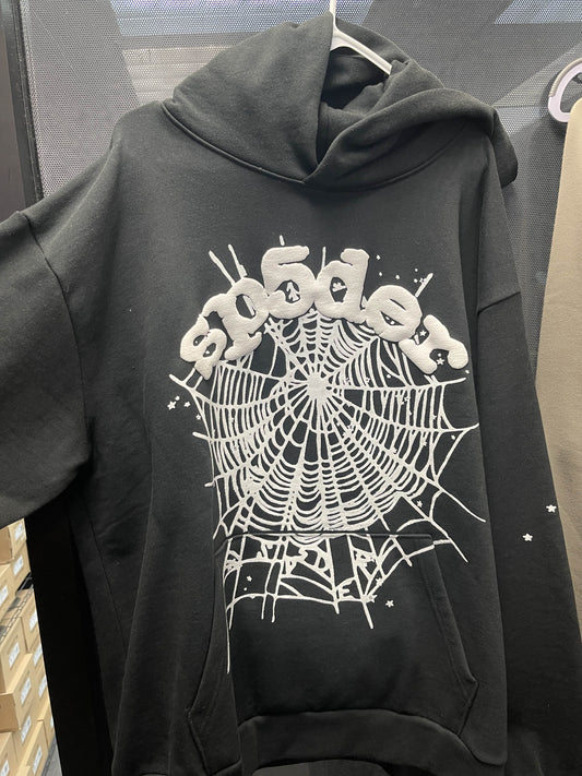 Sp5der OG Web Hoodie Black - X Large
