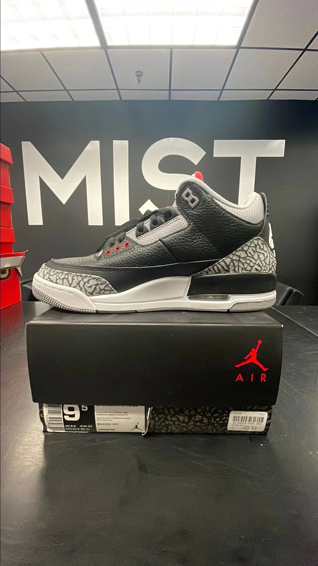 Jordan 3 - Black Cement | Size 9.5M